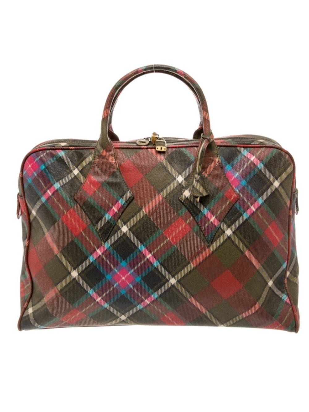 Vivienne Westwood Vintage 90’s Plaid Top Handle Bag with lock & key!